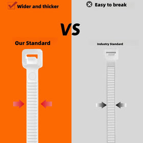 SHEEP&SHEEP zip tie alongside ruler showing 12 inch length for accurate size planning
