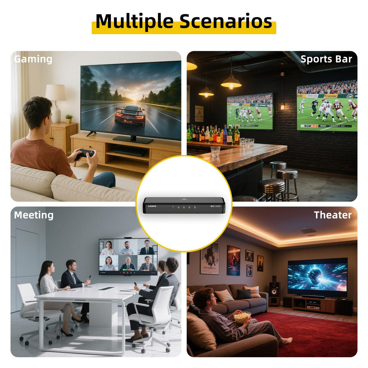 SHERRIVA 8K splitter delivers up to 48Gbps bandwidth for high-fidelity video.