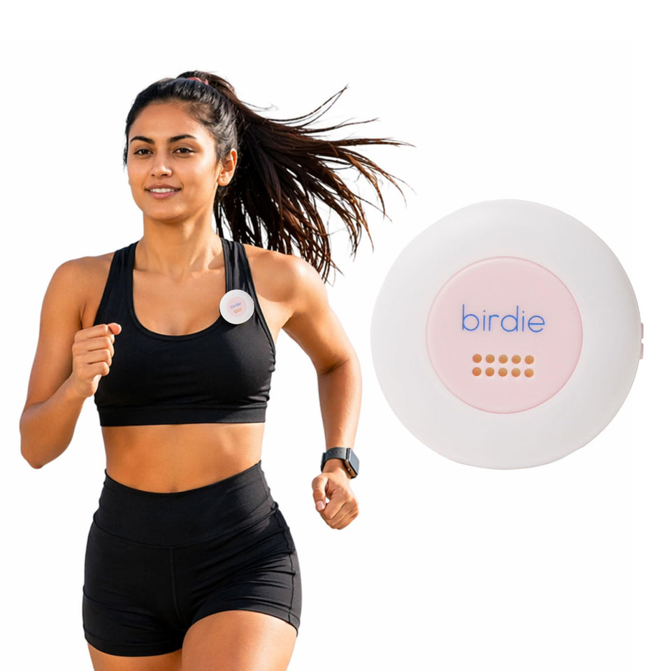 She's Birdie front view showing Blossom color and compact safety design for confidence