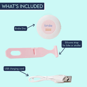 She's Birdie LED flashing at night increasing visibility and deterring threats