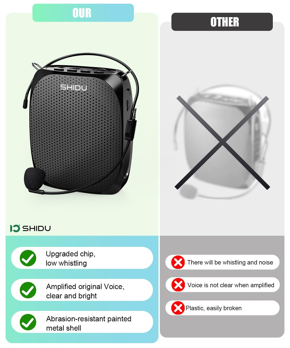 SHIDU instructor using the amplifier outdoors for audible guidance