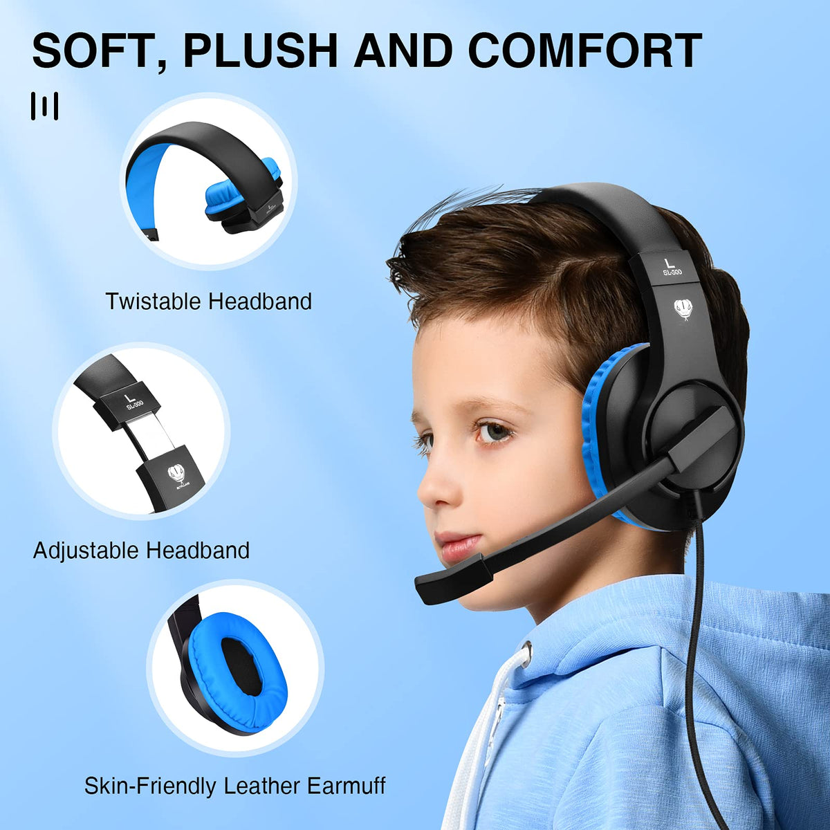 ShinePick earcup close-up showing soft padding for long-wear comfort