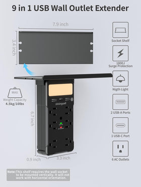 shiningwell close-up of USB-C and USB-A ports for fast versatile charging