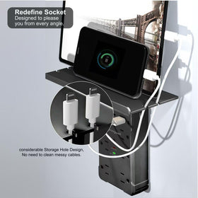 shiningwell installed in kitchen keeping cords tidy and devices charged