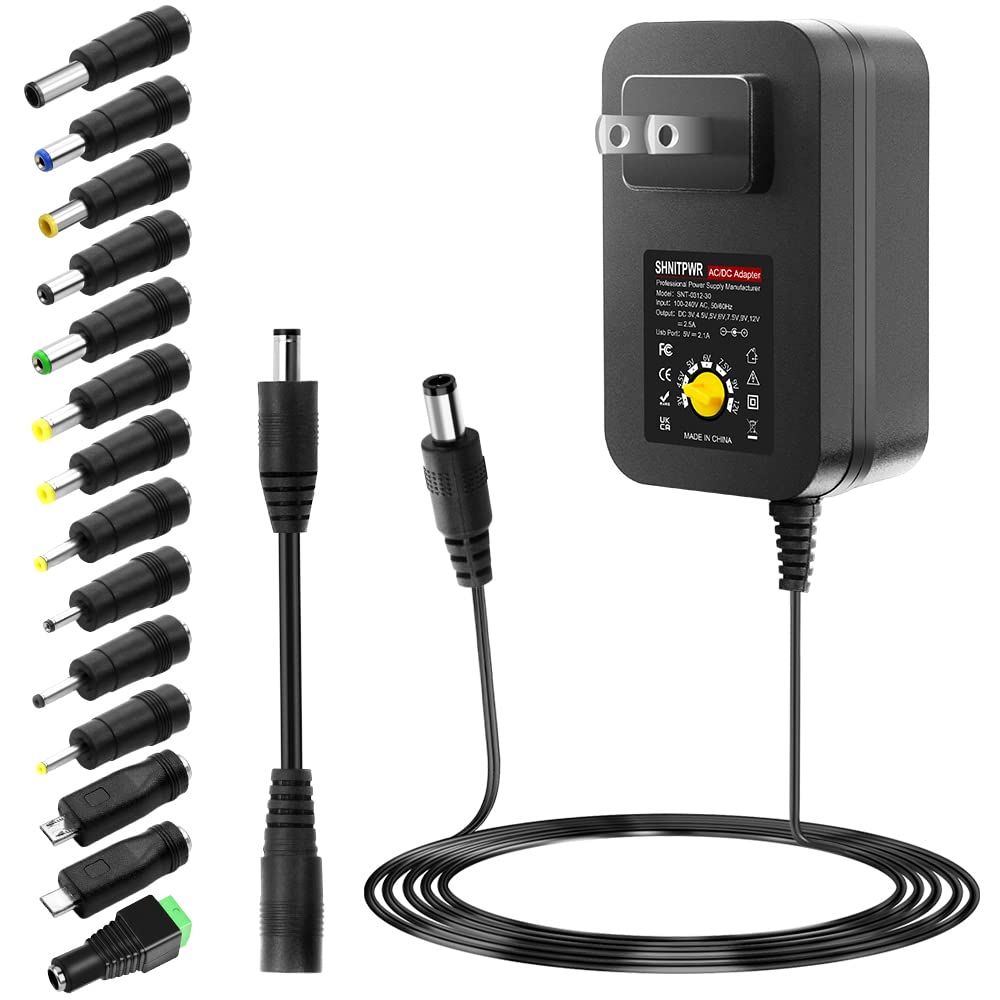 SHNITPWR front view of adapter showing compact design and connectors, reliable power