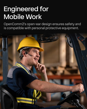 SHOKZ OpenComm2 noise-canceling mic for crisper calls in noisy spaces.
