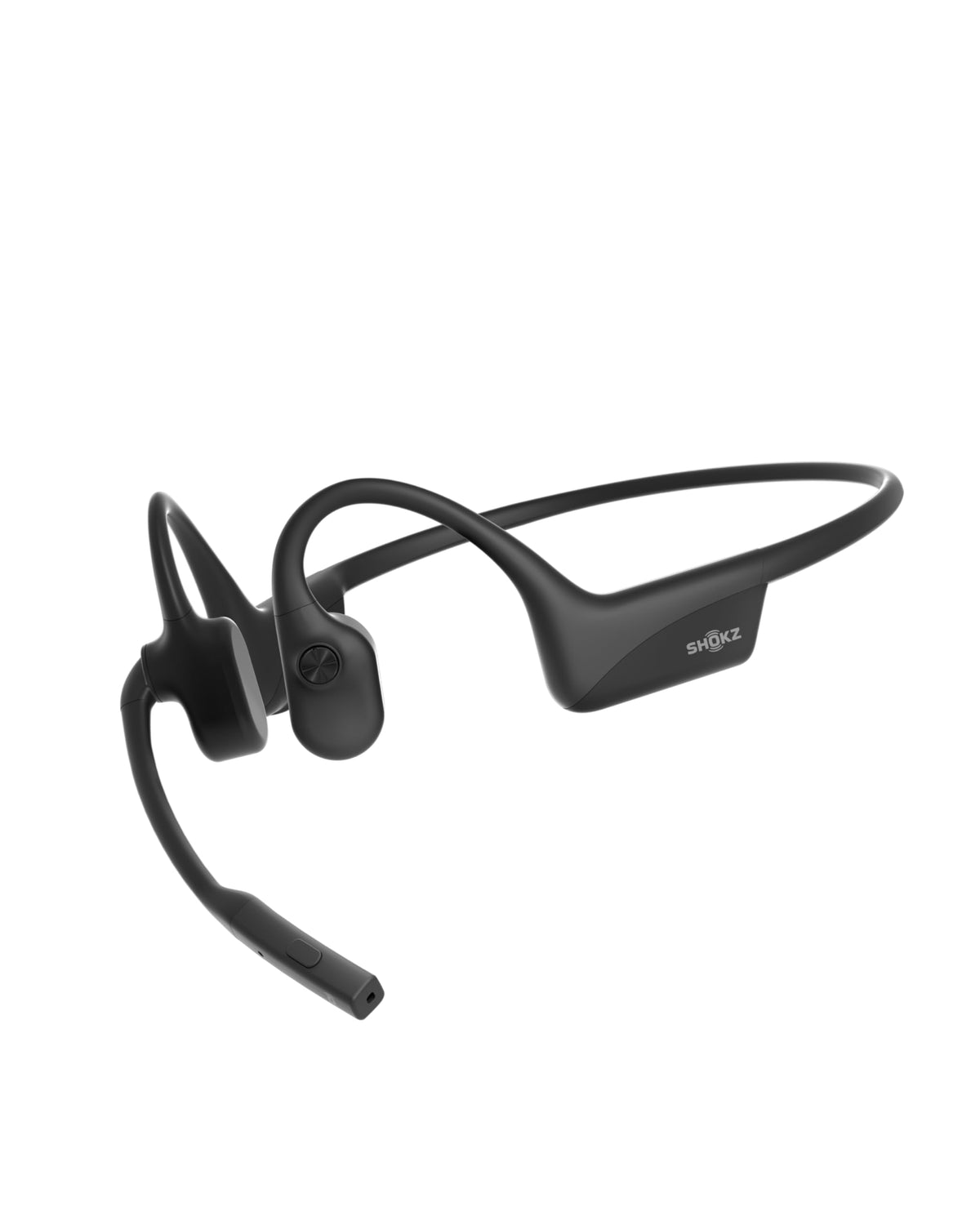 SHOKZ OpenComm2 open-ear design for comfortable all-day wear and clear calls.