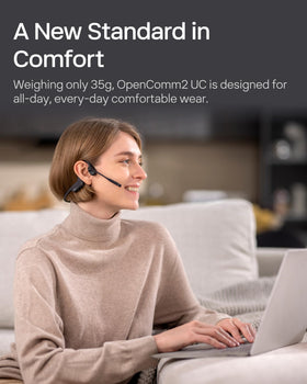 SHOKZ OpenComm2 UC bone conduction technology delivering natural-sounding conversations