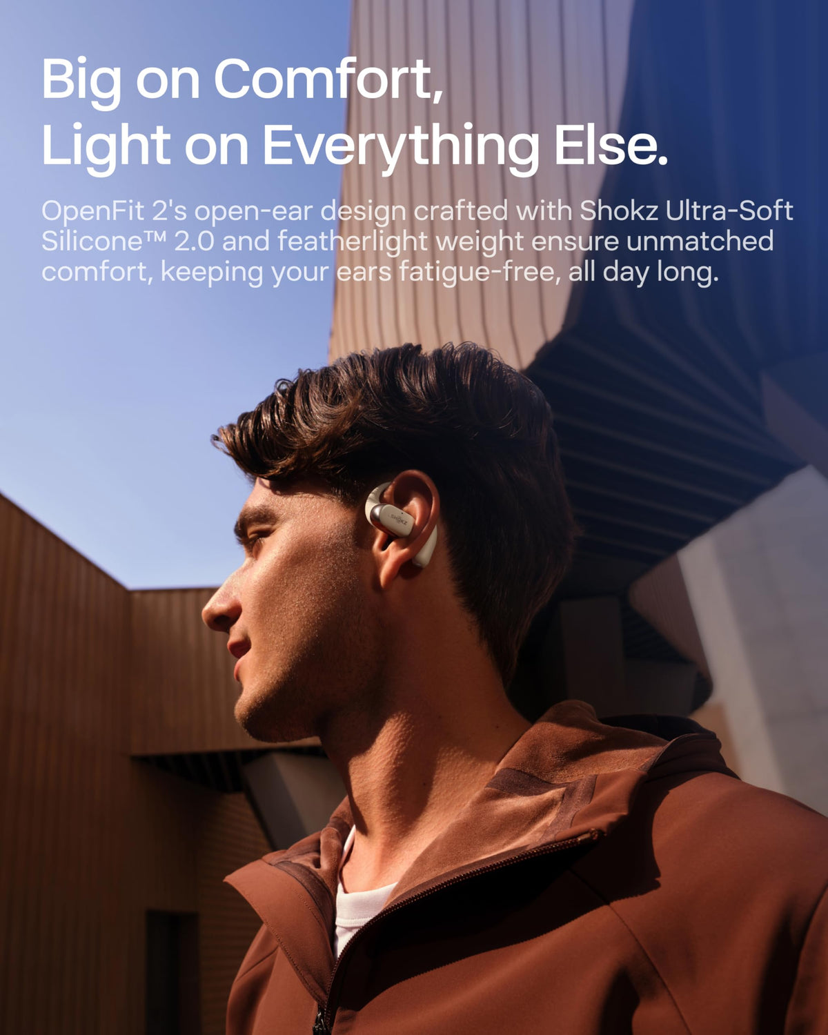 SHOKZ OpenFit 2 charging case extends listening time between charges.