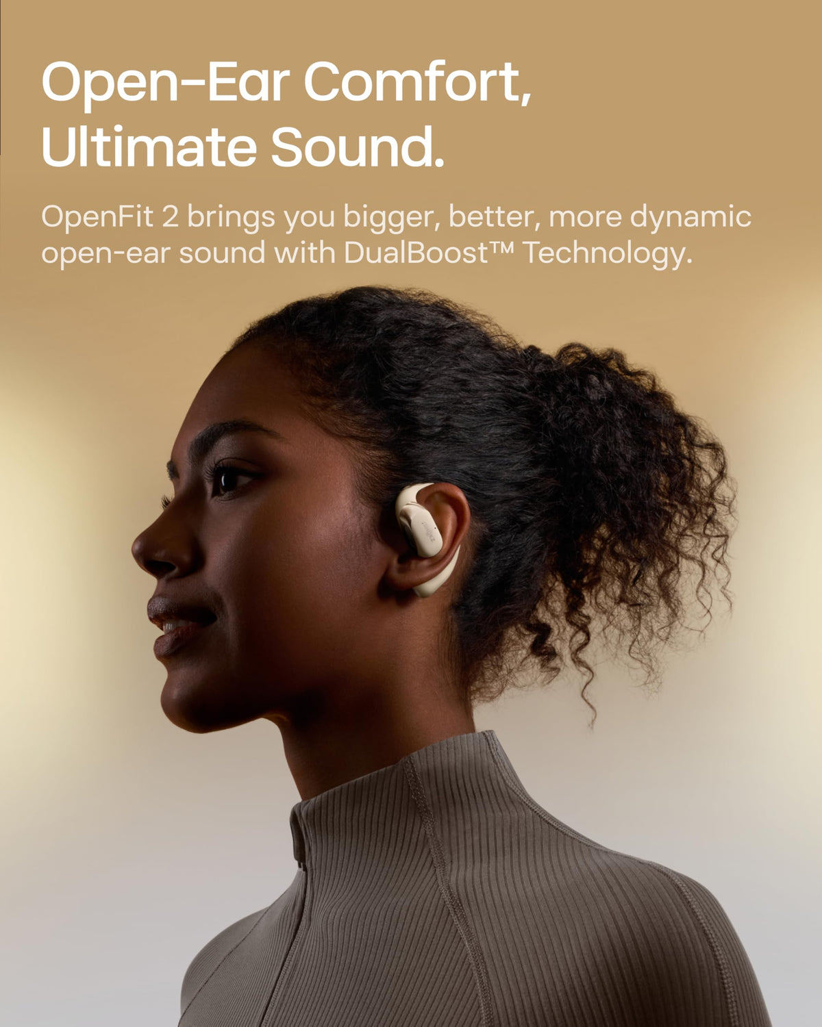 SHOKZ OpenFit 2 lightweight earhooks ensure secure comfort while exercising.
