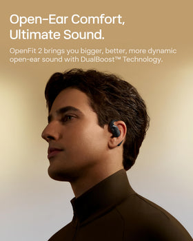 SHOKZ OpenFit 2 with Ni-Ti alloy supports secure, personalized fit.