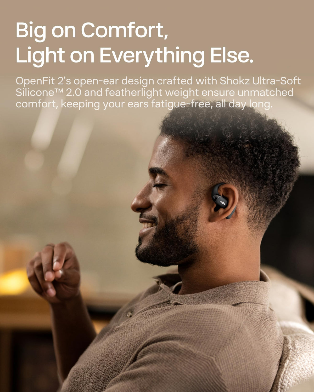 SHOKZ OpenFit 2 open-ear design preserves awareness during calls.
