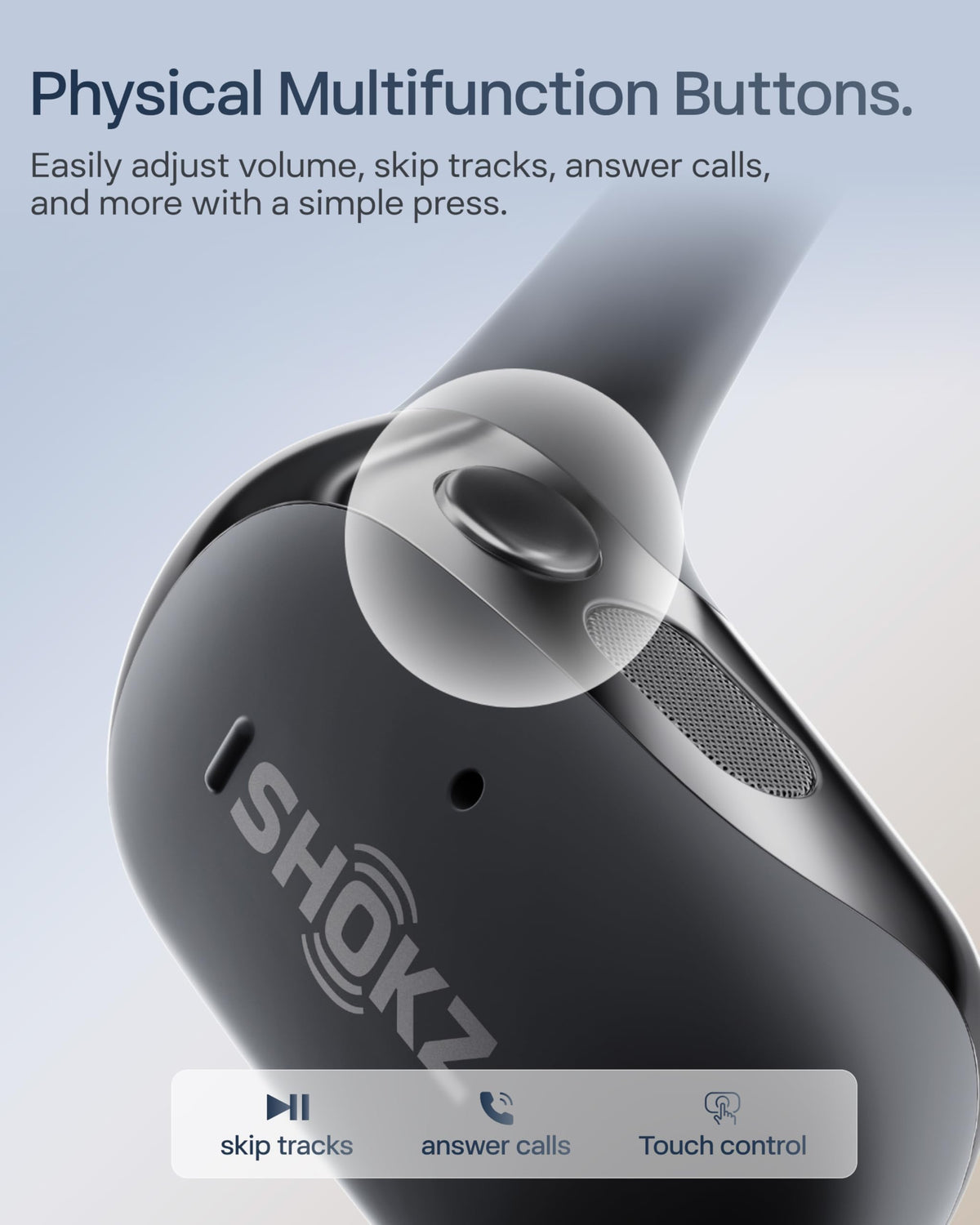 SHOKZ OpenFit 2+ app control image for customizing EQ and button mapping