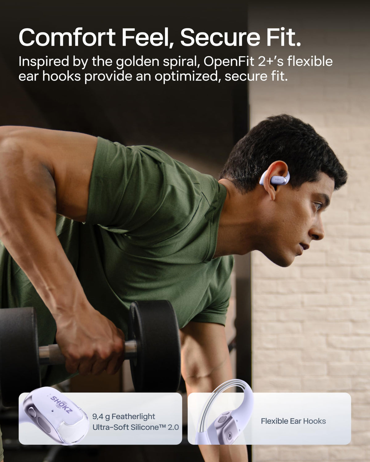 SHOKZ OpenFit 2Plus IP55 rating resists sweat and splashes in outdoor workouts.