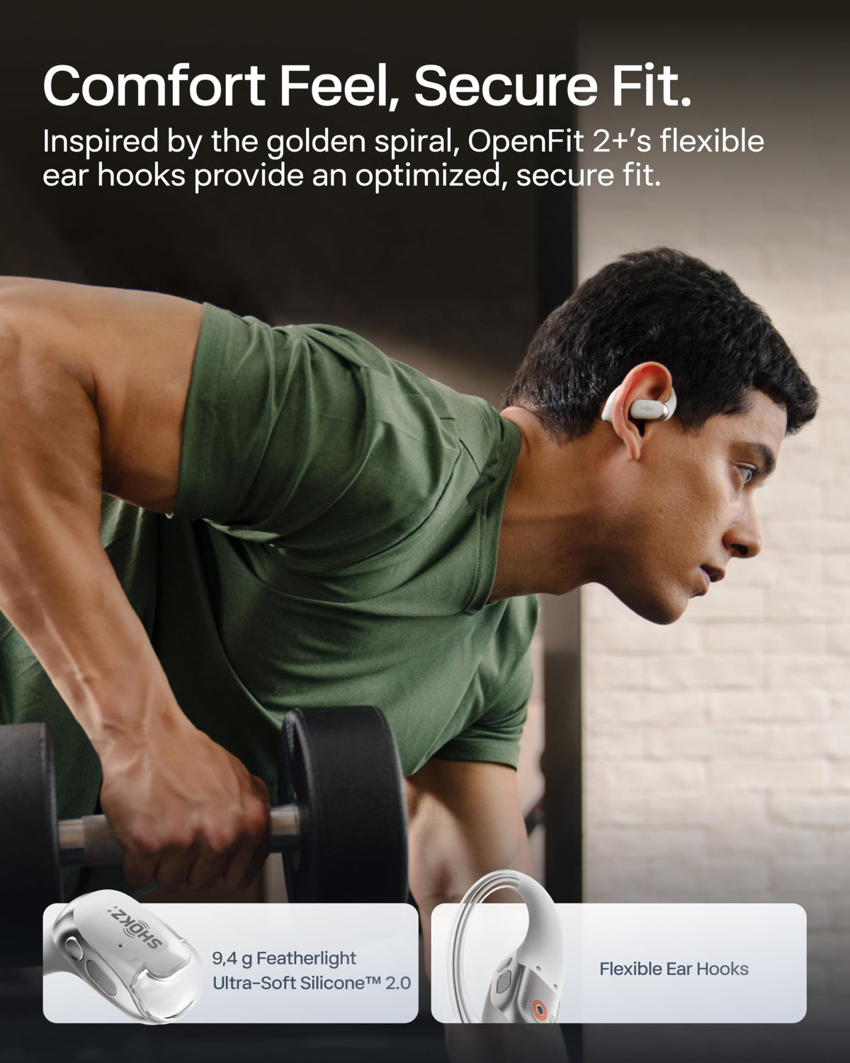 SHOKZ OpenFit 2+ IP55 sweat resistance for workouts and rain