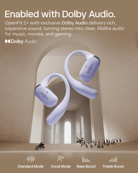 SHOKZ OpenFit 2Plus nickel-titanium ear hooks provide secure fit during activity.