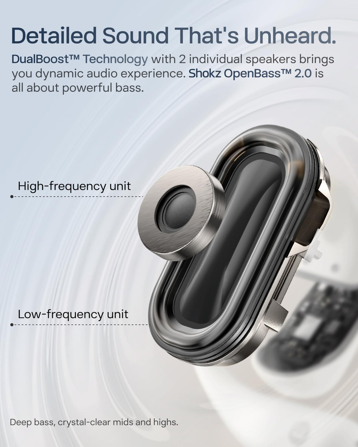 SHOKZ OpenFit 2Plus ultra-soft silicone earhooks cushion touchpoints during long listening sessions.