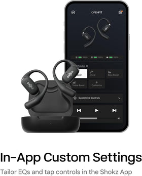 SHOKZ OpenFit 5-minute quick charge gives extra listening on the go.