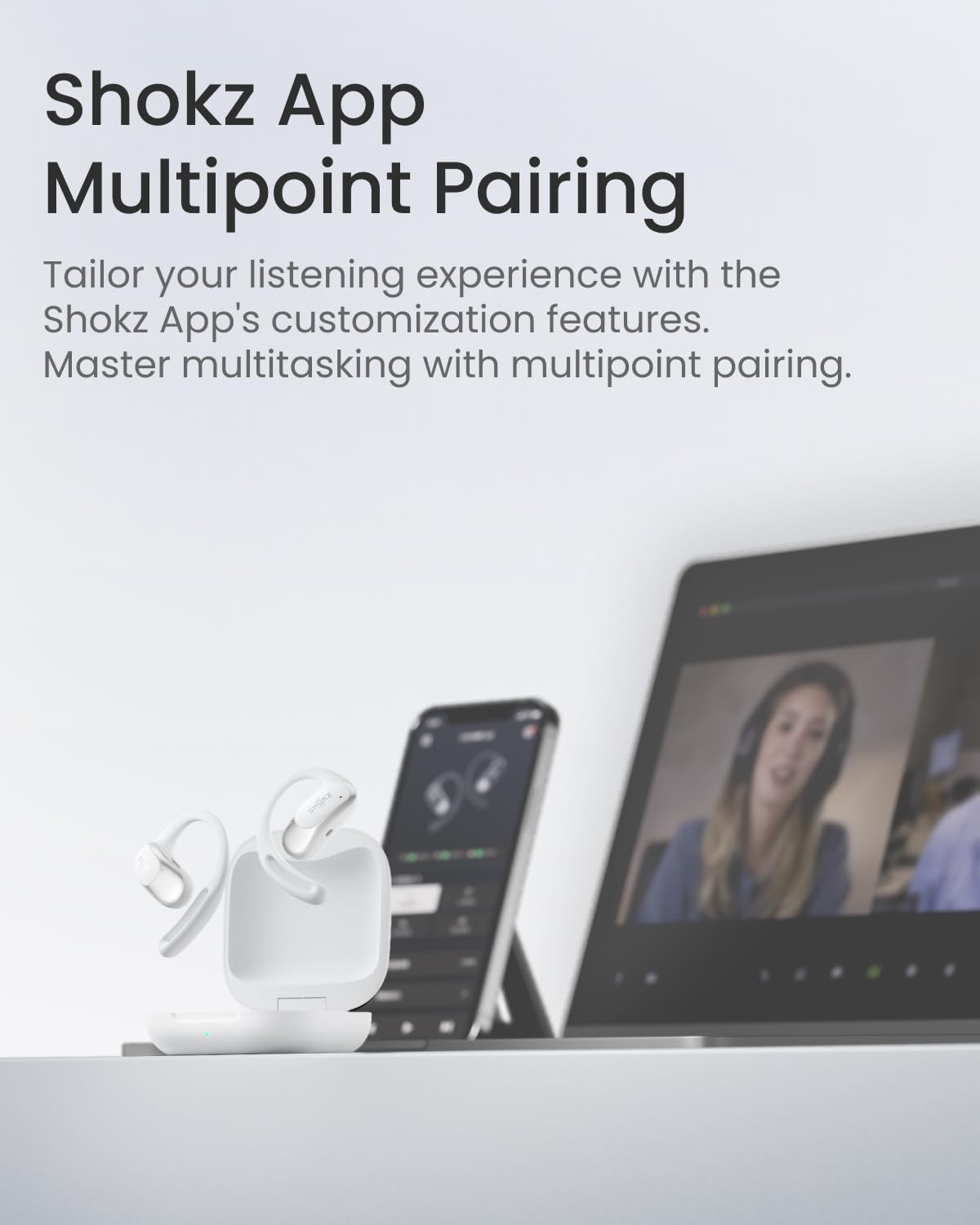 SHOKZ OpenFit Air charging case extends listening time on the go