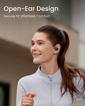 Shokz OpenFit Air secure earhooks stay in place during activity.