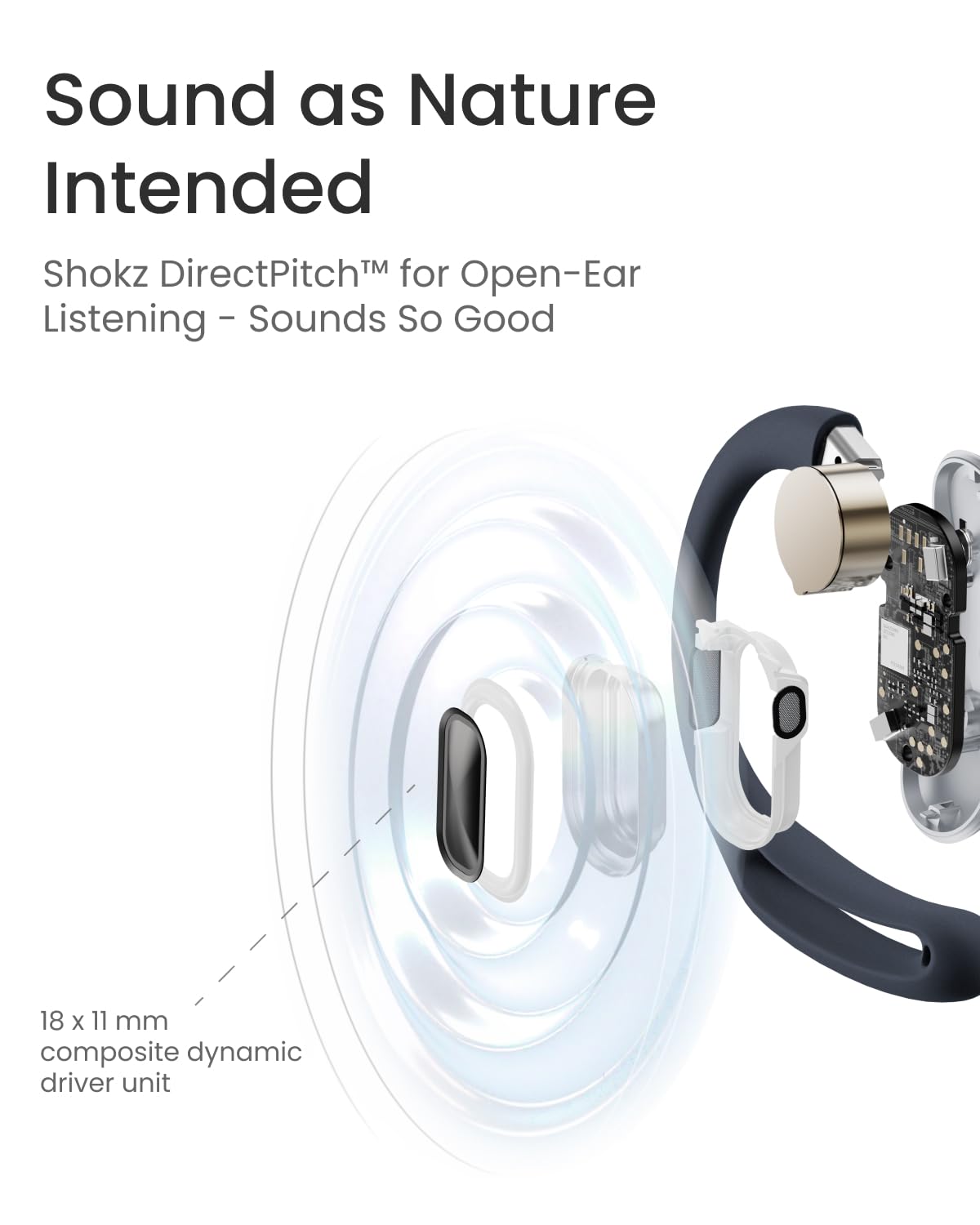 SHOKZ OpenFit Air quick charge adds hours of listening in minutes.