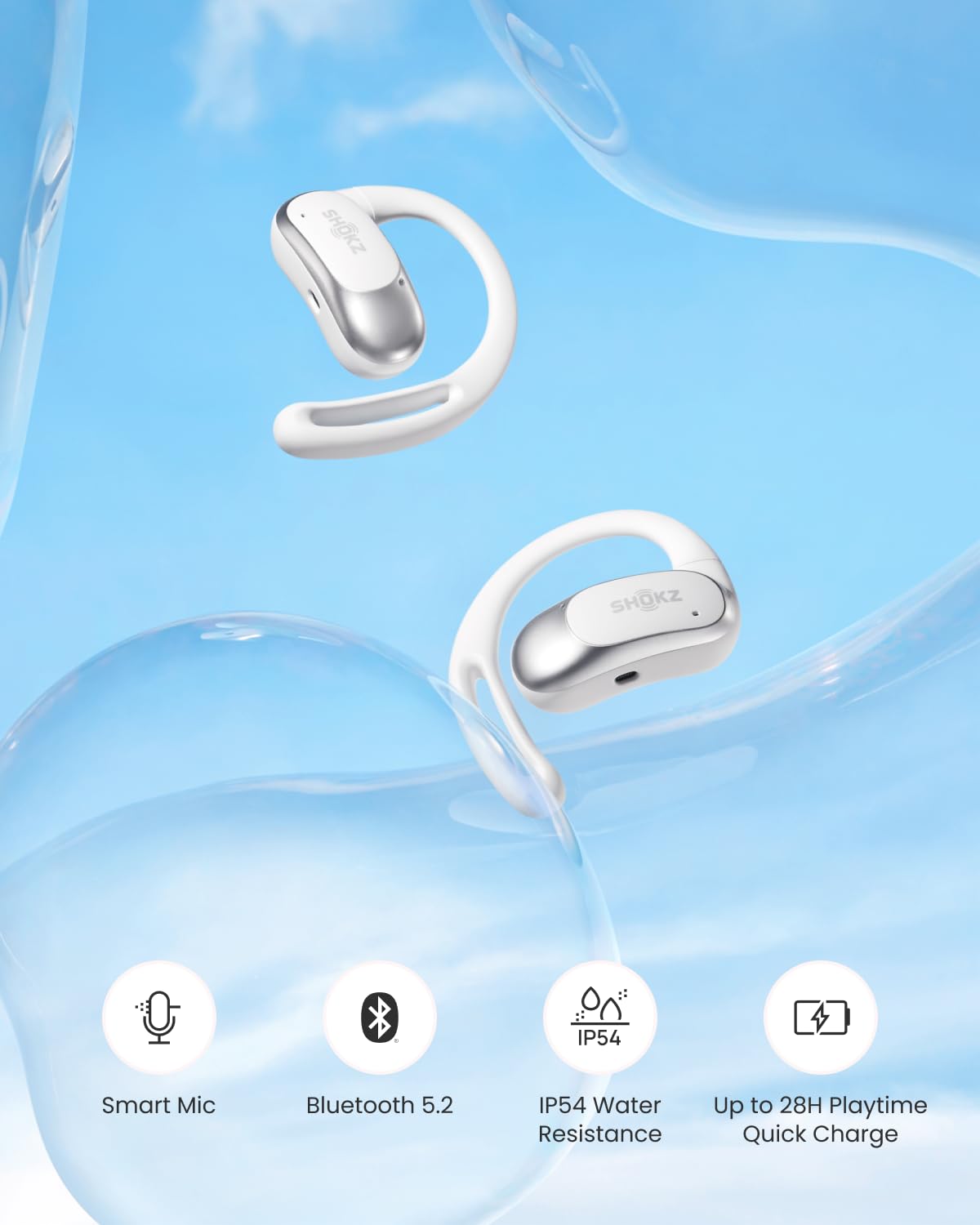 SHOKZ OpenFit Air up to six hours of playback on a single charge