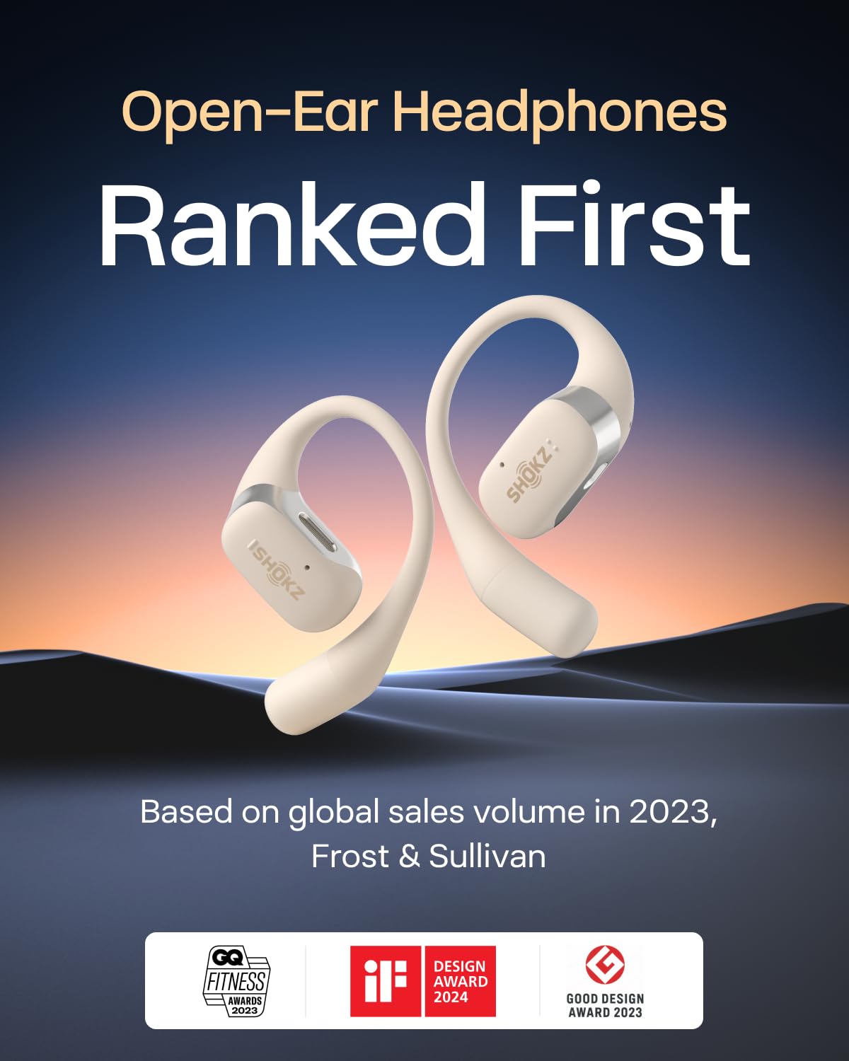 SHOKZ OpenFit ergonomic earhooks provide secure, lightweight fit during daily activities.