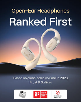 SHOKZ OpenFit ergonomic earhooks provide secure, lightweight fit during daily activities.