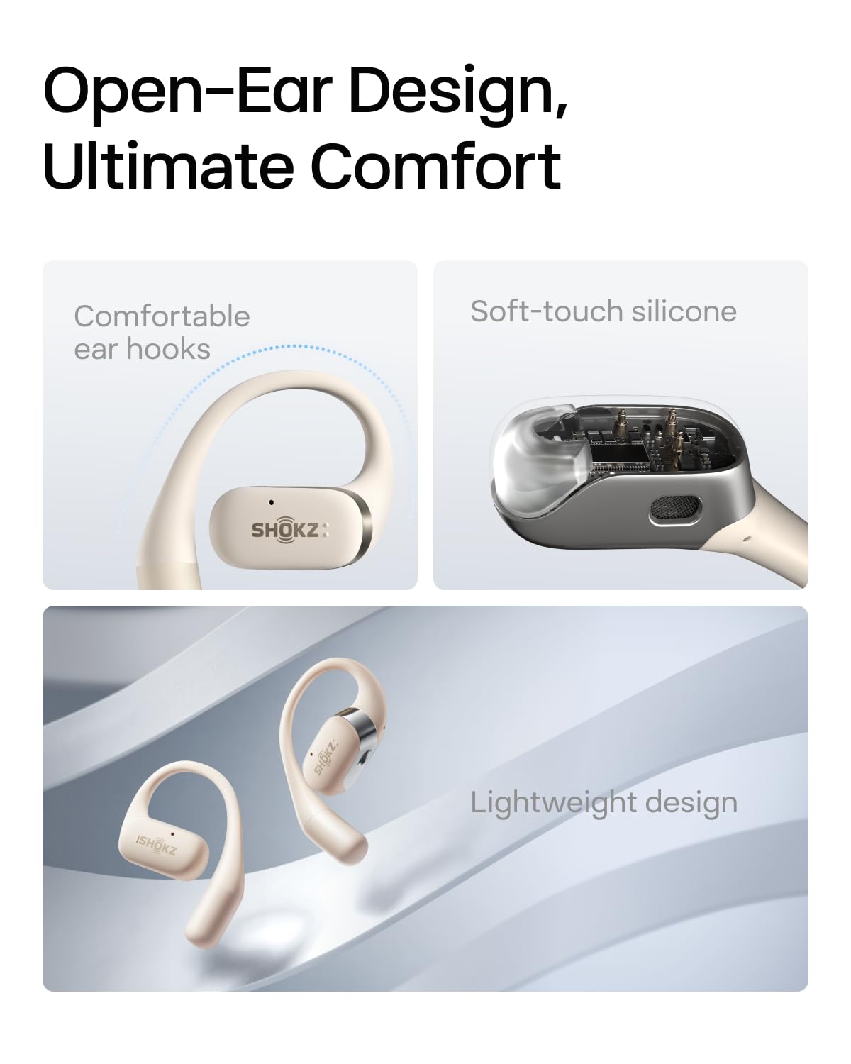 SHOKZ OpenFit IP55 water resistance withstands sweat and light rain.
