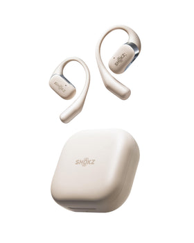 SHOKZ OpenFit open-ear design for comfortable listening during workouts.
