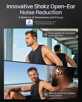SHOKZ OpenFit Pro Open-Ear Noise Reduction adapts to your ears.