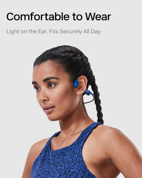 SHOKZ OpenRun bone conduction audio delivering clear sound while staying aware of surroundings.