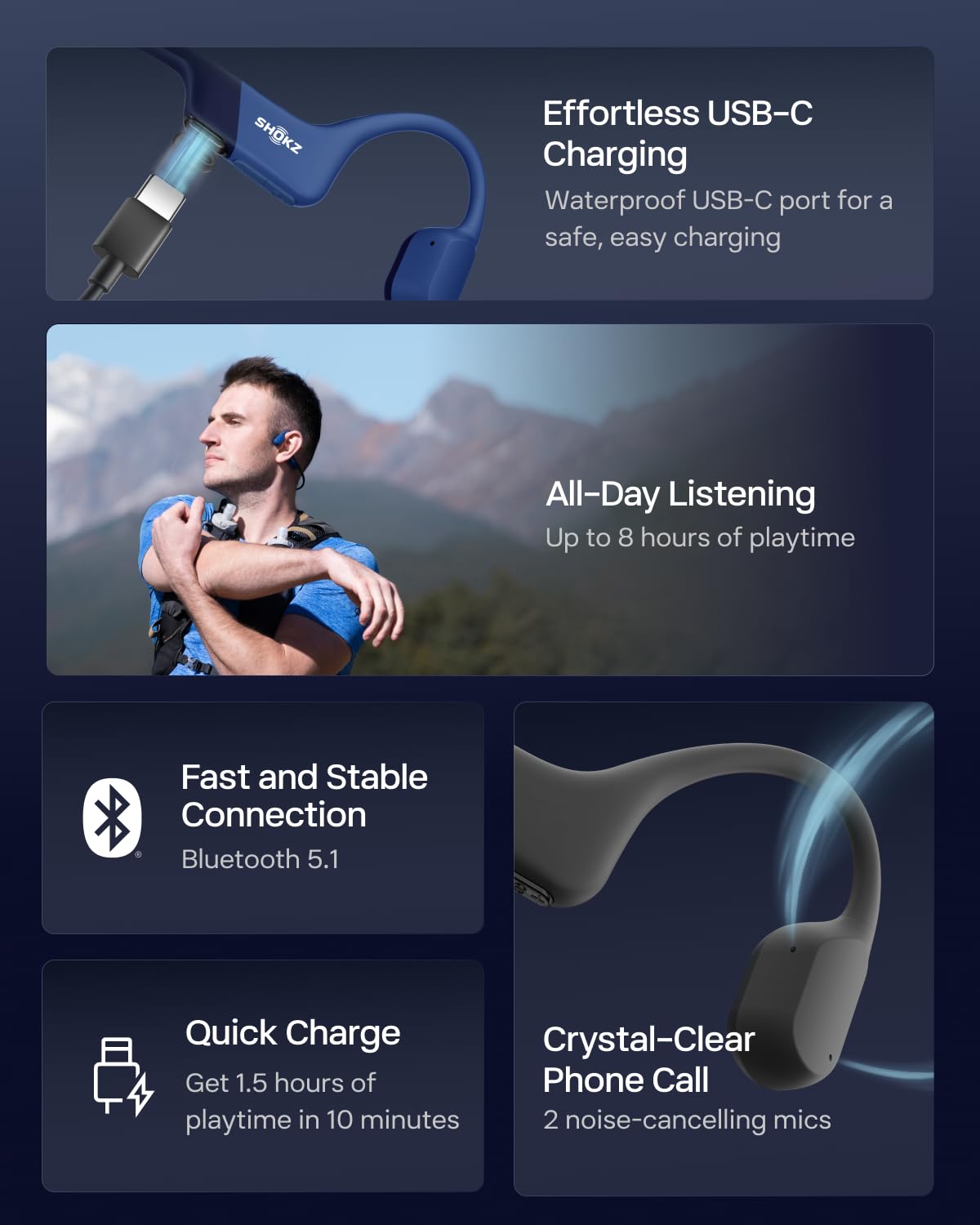SHOKZ OpenRun clear microphone captures calls during workouts.