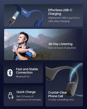 SHOKZ OpenRun clear microphone captures calls during workouts.