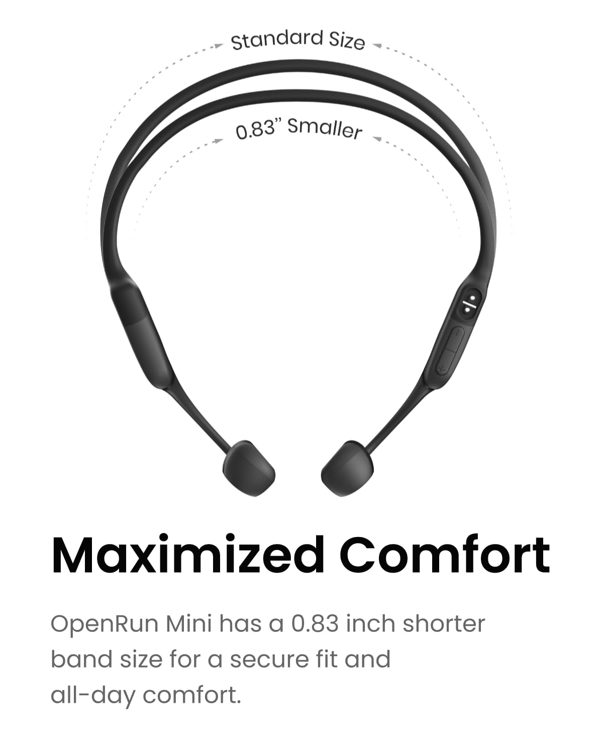 SHOKZ OpenRun Mini provides eight hours of battery life for music and calls