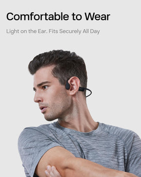 SHOKZ OpenRun Mini bundle with hair band for sweat-prone workouts.