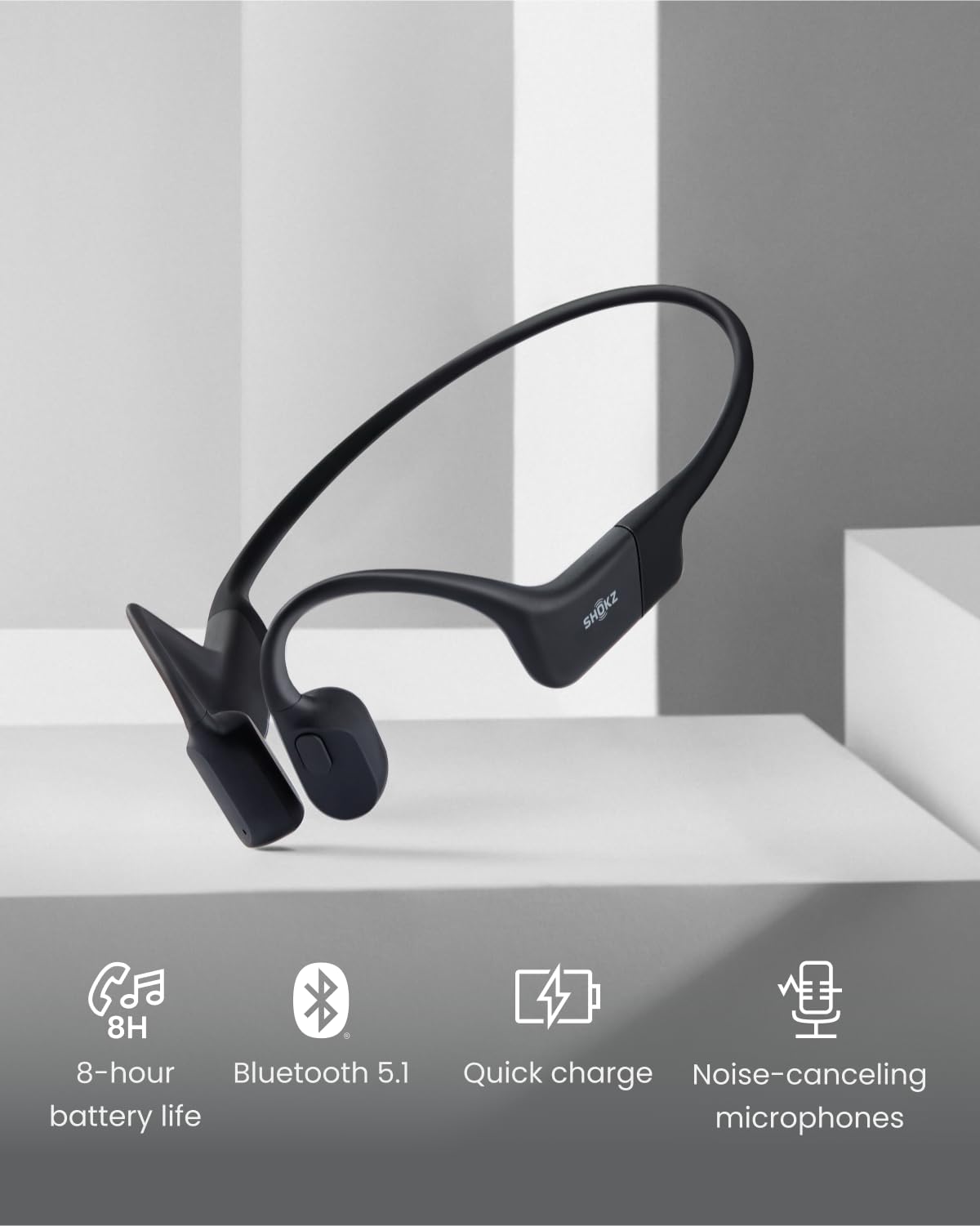 SHOKZ OpenRun Mini USB-C charging port for quick power on the go