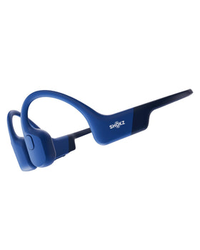 SHOKZ OpenRun open-ear frame blue enables safe, ambient-aware workouts.