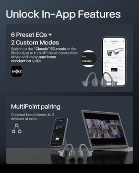 SHOKZ OpenRun Pro 2 Mini app EQ panel enabling tailored listening.