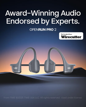 SHOKZ OpenRun Pro 2 Mini bone-conduction driver highlights outdoor listening.