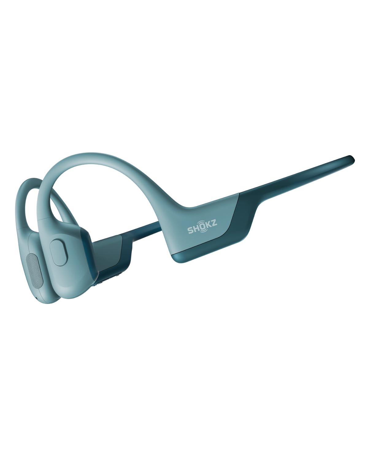 SHOKZ OpenRun Pro front view demonstrates compact open-ear design for comfortable workouts.