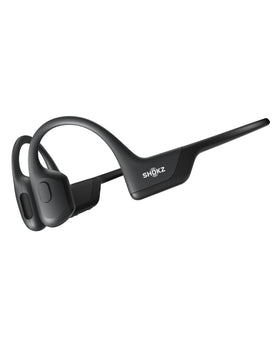 SHOKZ OpenRun Pro open-ear design on model for comfortable all-day wear during running