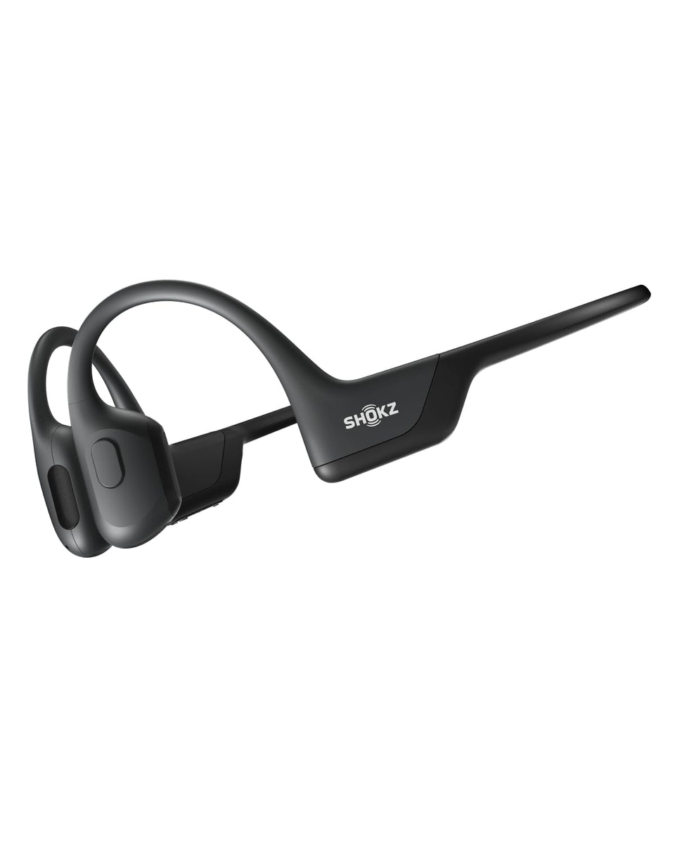SHOKZ OpenRun Pro open-ear design on model for comfortable all-day wear during running