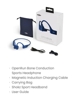 SHOKZ OpenRun universal compatibility blue connects to Android, iOS, Windows.