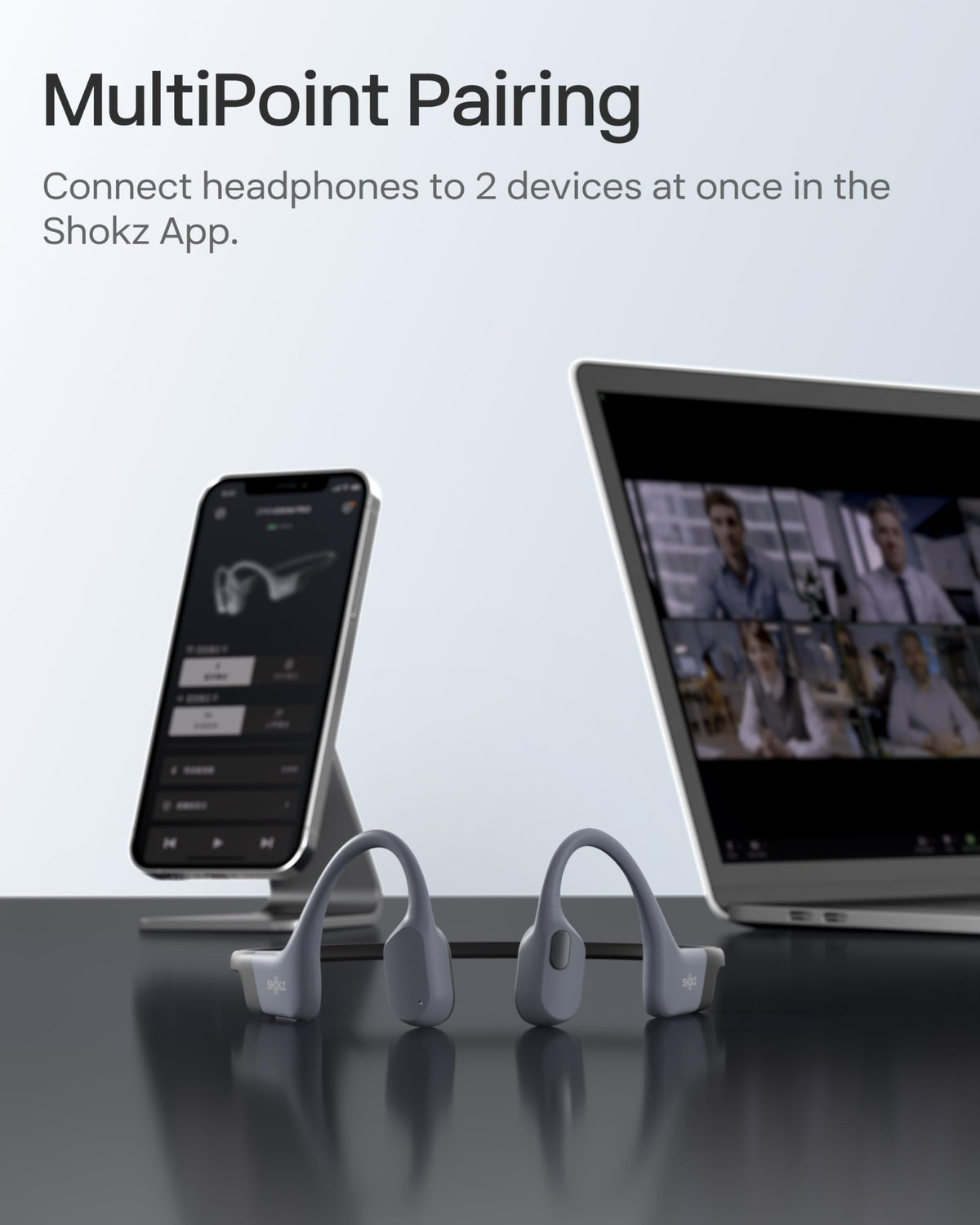 SHOKZ OpenSwim Pro magnetic induction aids quick pairing and clear calls.
