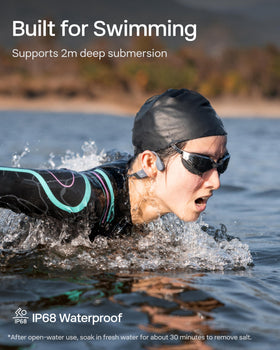 SHOKZ OpenSwim Pro open-ear comfort remains aware of surroundings during workouts.