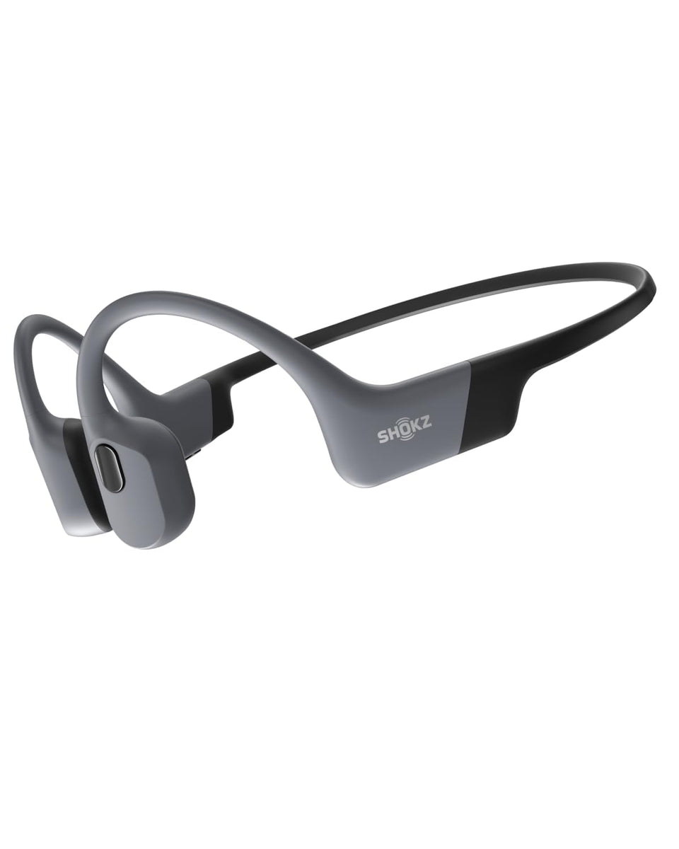 SHOKZ OpenSwim Pro swimming headphones show open-ear design for water workouts.