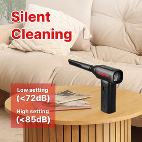 Shop-Vac velvet accessory bag with batteries and nozzles for organized portability benefit