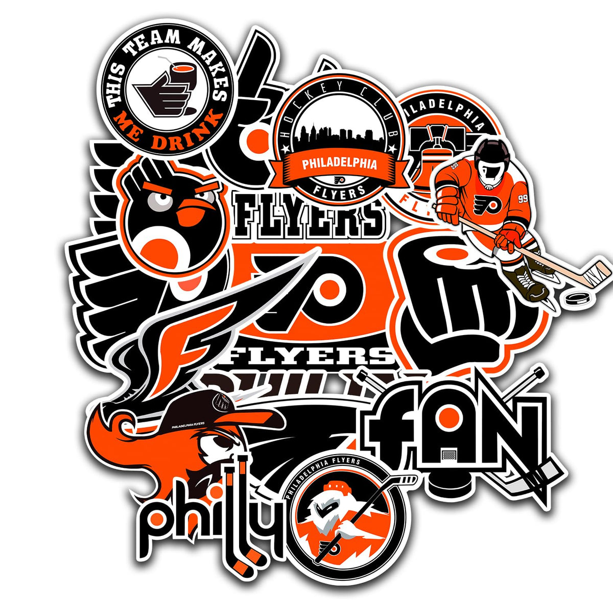 SHOREPATROL Philadelphia stickers on water bottle offer durable decor for active fans.