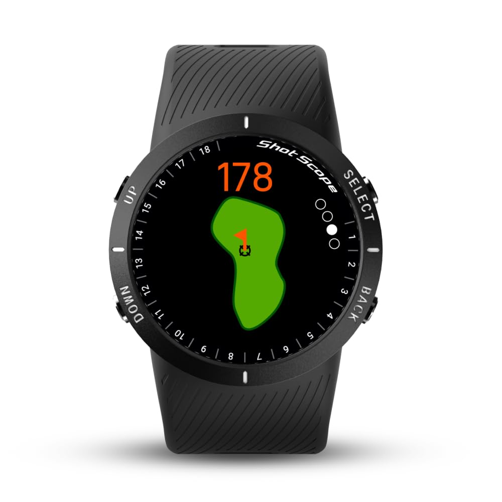 Shot Scope V5 GPS distances to greens and hazards for smarter play.